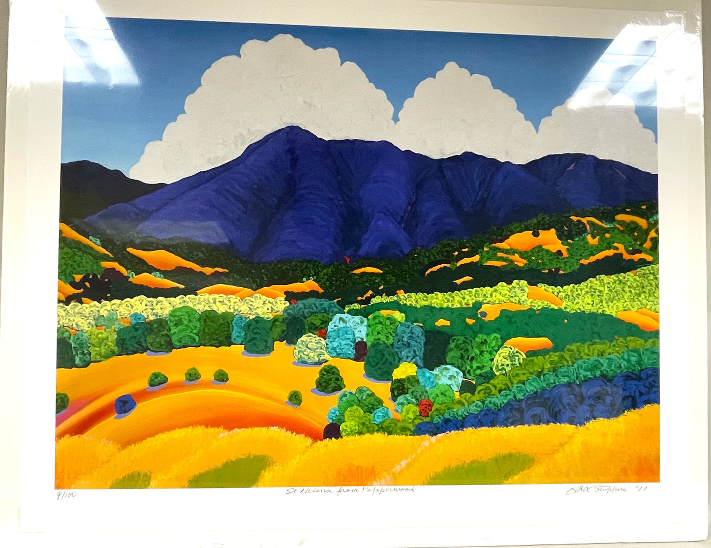 Lithograph- St Helena from Pepperwood
